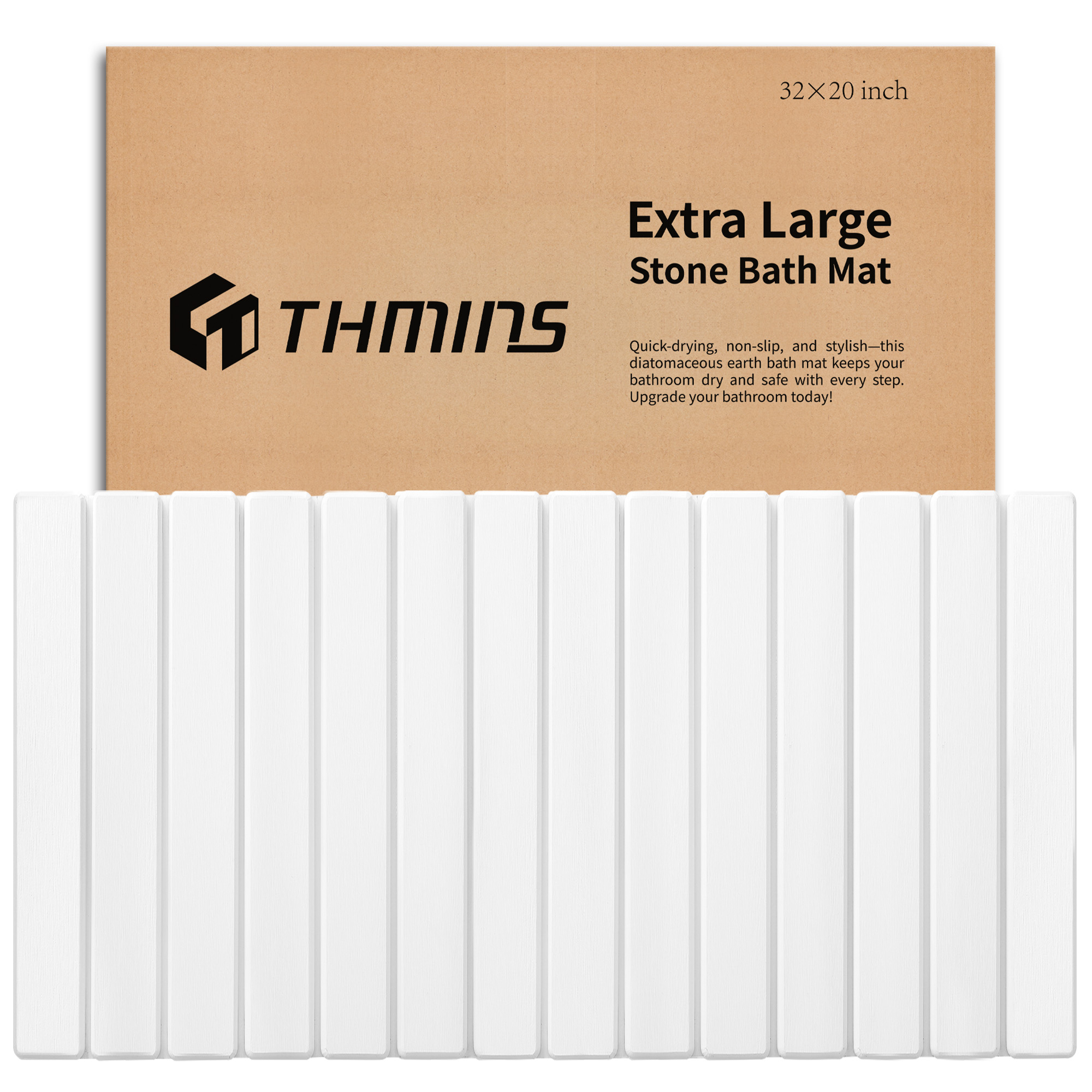 Foldable Stone Bath Mat 80×50cm White - thmins-stone-bath-mat-80x50-folding-white-bath-mat-01
