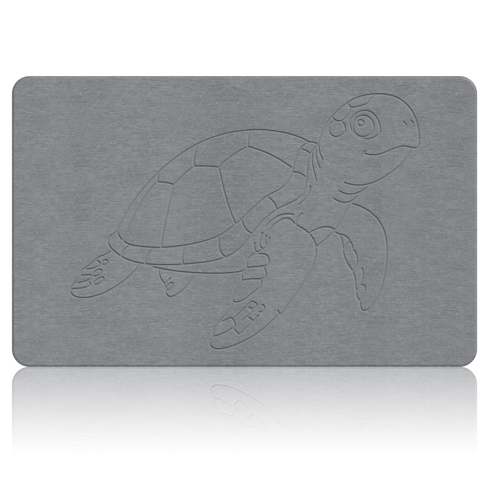 Decorative Turtle Pattern Stone Bath Mat 80×50cm Dark Gray - thmins-stone-bath-mat-80x50-dark-gray-turtle-01