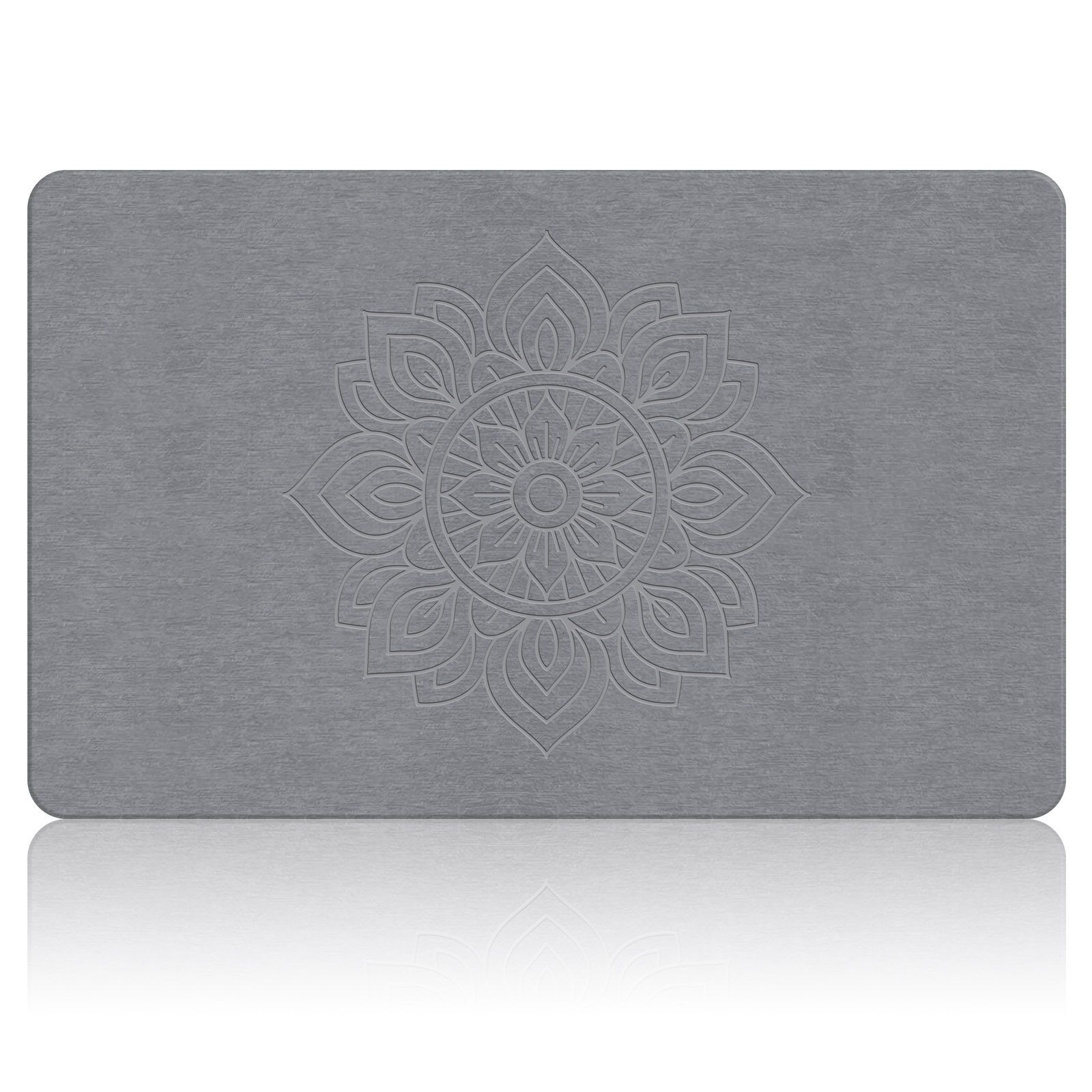 Decorative Flower Pattern Stone Bath Mat 80×50cm Dark Gray - thmins-stone-bath-mat-80x50-dark-gray-petal-01