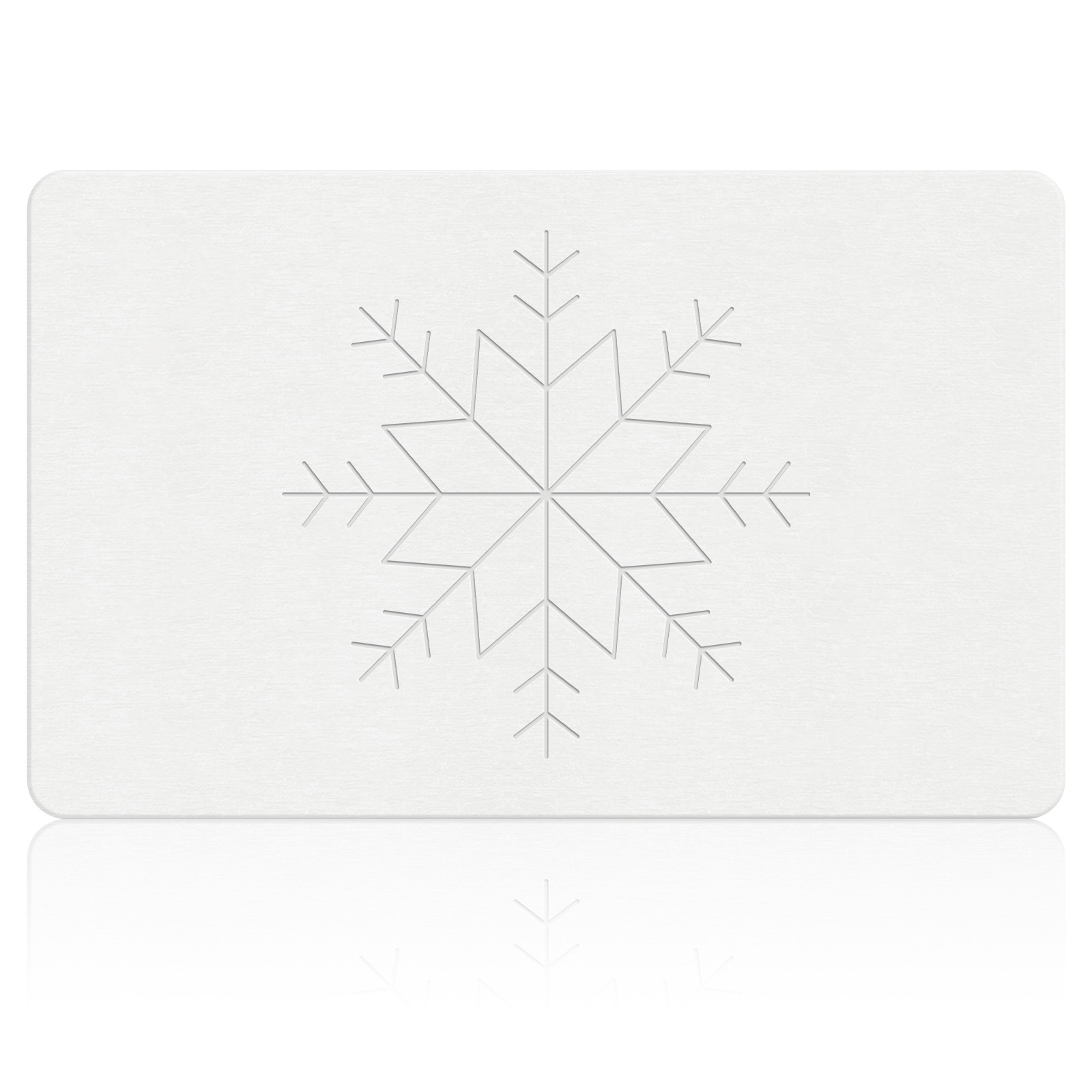 Snowflake Pattern Stone Bath Mat 80×50cm White - thmins-stone-bath-mat-80x50-white-snowflake-01